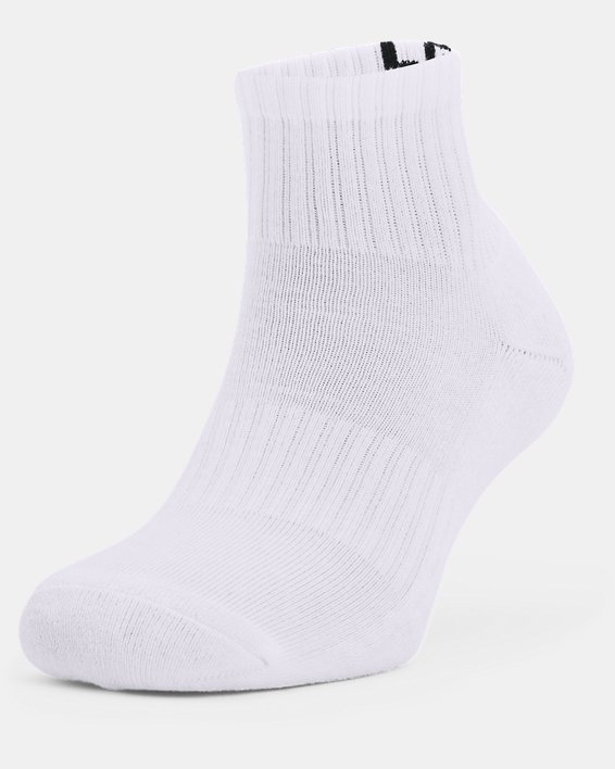 Under Armour Unisex UA Core Quarter 3-Pack Sokker Herre Hvide / Sort | D17pBDsVA1i