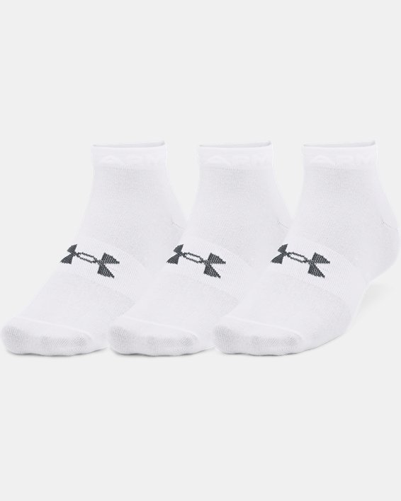 Under Armour Unisex UA Essential Low Cut 3-Pack Sokker Herre Hvide / Grå | OT2K2I7Tec2